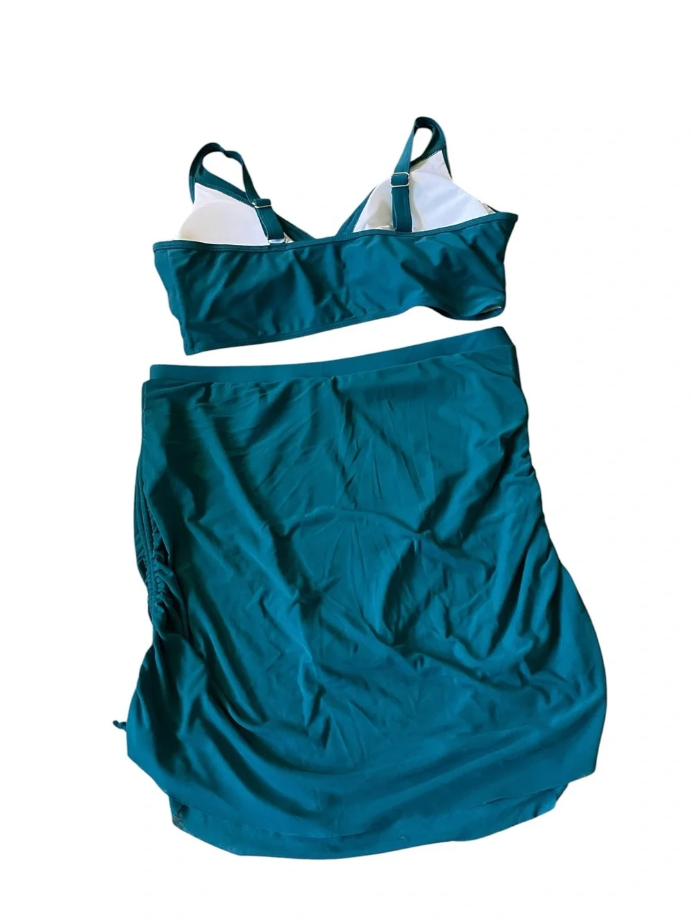 C50- Teal Two-Piece Swim Set - Bikini Top & Skirt